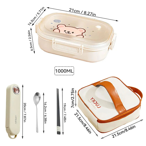 Fiambrera Bento De Viaje Segura Para Microondas - Tienda Kawaii