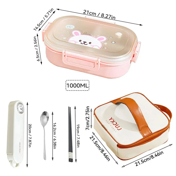 Fiambrera Bento De Viaje Segura Para Microondas - Tienda Kawaii
