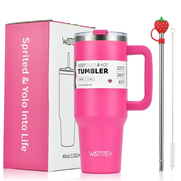 Vaso Térmico De Acero Inoxidable 30oz Con Pajita - Tienda Kawaii
