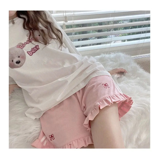 Shorts Kawaii Aesthetic Con Lazo Alta Cintura - Tienda Kawaii