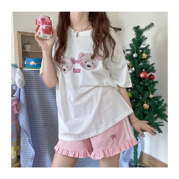 Shorts Kawaii Aesthetic Con Lazo Alta Cintura - Tienda Kawaii