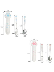 Juego De Cubiertos De Gato Con Caja De Almacenamiento - Tienda Kawaii