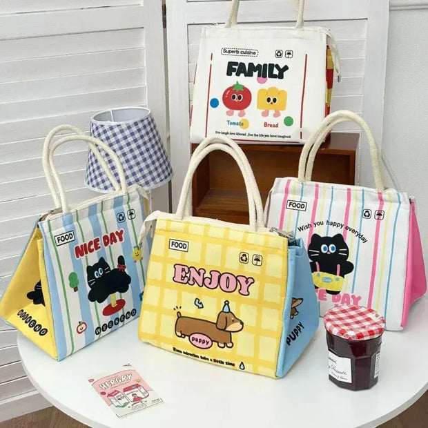 Bolso Térmico Kawaii Gato Para Bento - Tienda Kawaii