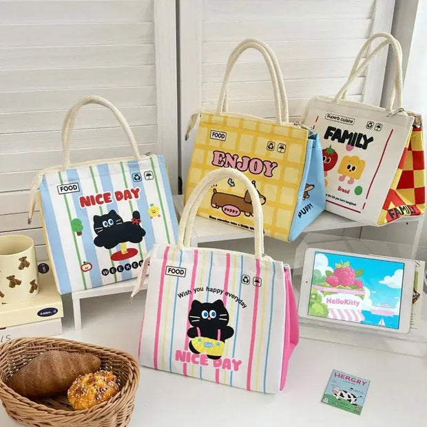 Bolso Térmico Kawaii Gato Para Bento - Tienda Kawaii