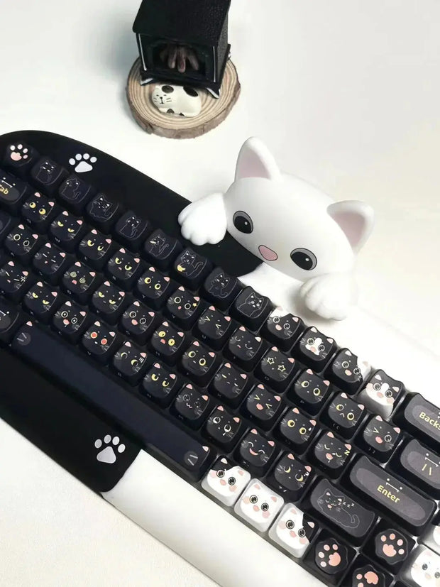Keycaps Forma De Gato 108 Teclas Aesthetic Kawaii - Tienda Kawaii