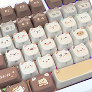 Keycaps Forma De Gato 108 Teclas Aesthetic Kawaii - Tienda Kawaii
