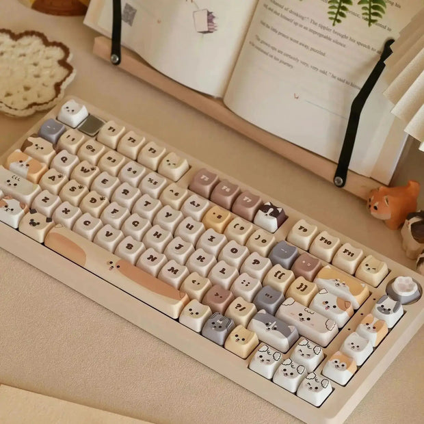 Keycaps Forma De Gato 108 Teclas Aesthetic Kawaii - Tienda Kawaii