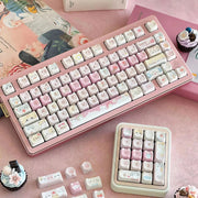Keycaps Forma De Gato 108 Teclas Aesthetic Kawaii - Tienda Kawaii