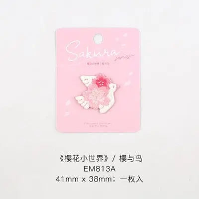 Parches Termoadhesivos Flor De Sakura Bordada - Tienda Kawaii