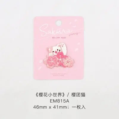 Parches Termoadhesivos Flor De Sakura Bordada - Tienda Kawaii