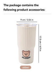 Botella Taza Portátil Dear Bear Para Café - Tienda Kawaii