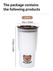 Botella Taza Portátil Dear Bear Para Café - Tienda Kawaii
