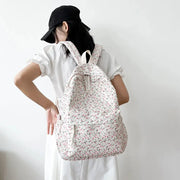 Mochila Floral Grande Capacidad Estilo Preppy - Tienda Kawaii