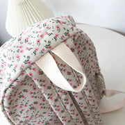 Mochila Floral Grande Capacidad Estilo Preppy - Tienda Kawaii