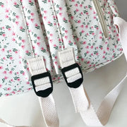 Mochila Floral Grande Capacidad Estilo Preppy - Tienda Kawaii