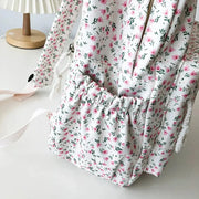 Mochila Floral Grande Capacidad Estilo Preppy - Tienda Kawaii
