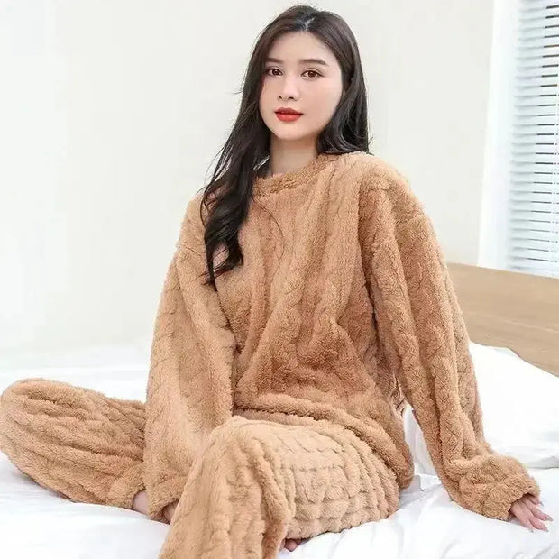 Pijama De Terciopelo Suave Para Mujer De Invierno - Tienda Kawaii