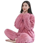 Pijama De Terciopelo Suave Para Mujer De Invierno - Tienda Kawaii