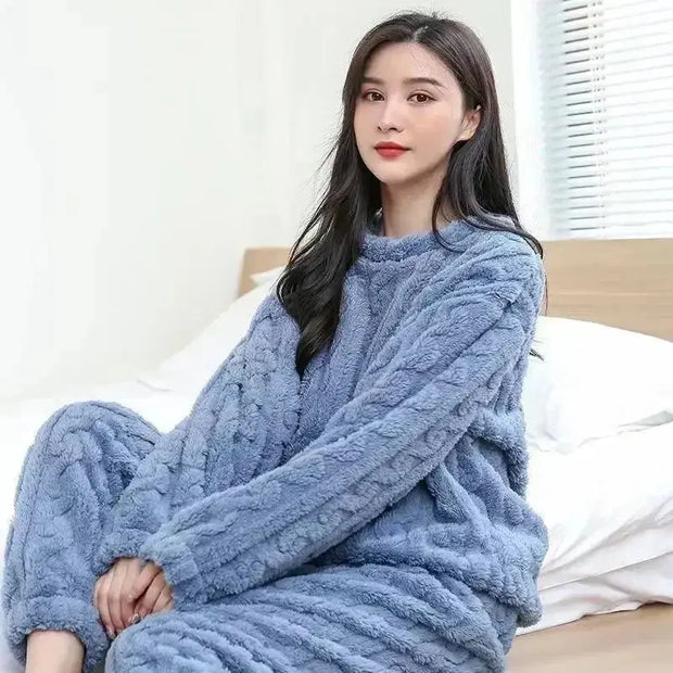 Pijama De Terciopelo Suave Para Mujer De Invierno - Tienda Kawaii