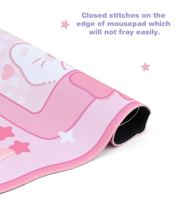 Alfombrilla De Ratón Grande Gato Gamer Suave - Tienda Kawaii