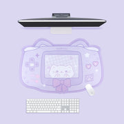 Alfombrilla De Ratón Grande Gato Gamer Suave - Tienda Kawaii