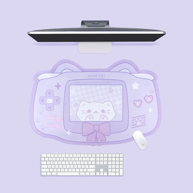 Alfombrilla De Ratón Grande Gato Gamer Suave - Tienda Kawaii