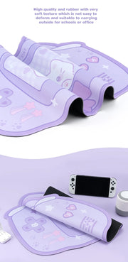Alfombrilla De Ratón Grande Gato Gamer Suave - Tienda Kawaii
