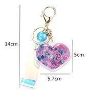 Llavero Corazón Aesthetic con Purpurina y Arena Movediza - Tienda Kawaii