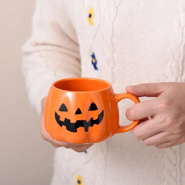 Taza Cerámica De Calabaza De Halloween 400ml - Tienda Kawaii