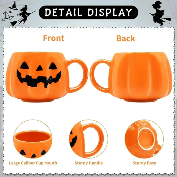 Taza Cerámica De Calabaza De Halloween 400ml - Tienda Kawaii