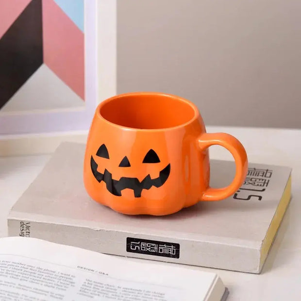 Taza Cerámica De Calabaza De Halloween 400ml - Tienda Kawaii