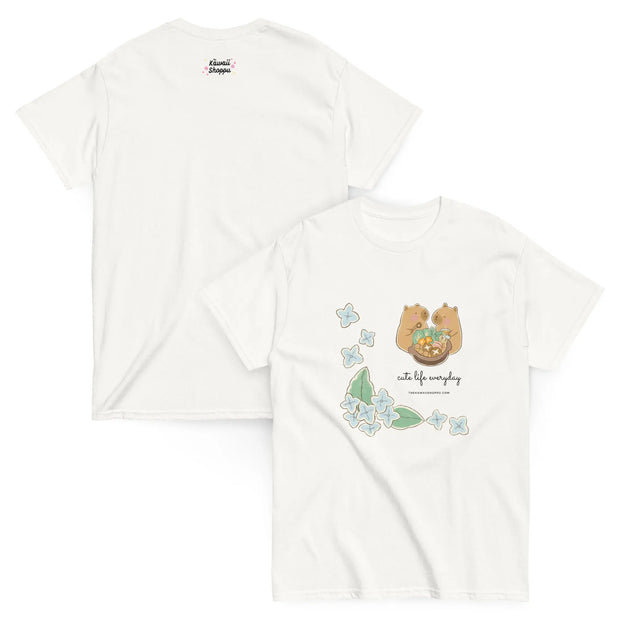 Camiseta Kawaii De Algodón Estilo Capibara Feliz - Tienda Kawaii