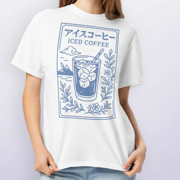 Camiseta Unisex Japonesa de Café Helado - Tienda Kawaii