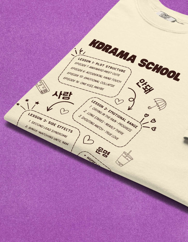 Camiseta Oversize Algodón 100% Inspirada en K-Drama - Tienda Kawaii