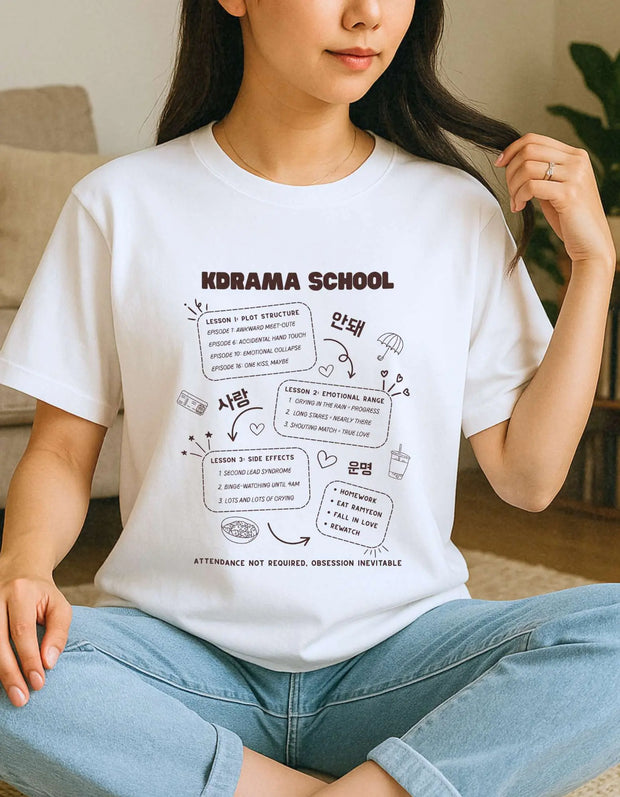 Camiseta Oversize Algodón 100% Inspirada en K-Drama - Tienda Kawaii