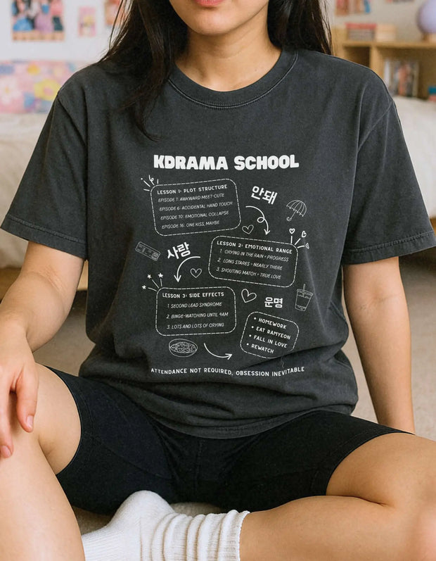 Camiseta Oversize 100% Algodón Estilo K-Drama Coreano - Tienda Kawaii