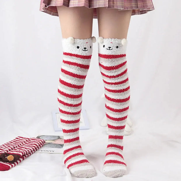 Calcetines Altos de Rodilla Suaves Estilo Kawaii - Tienda Kawaii