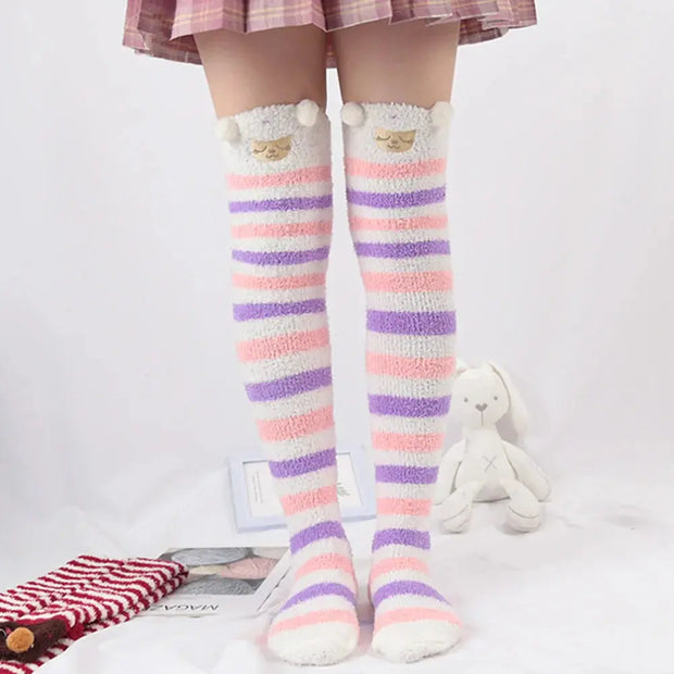 Calcetines Altos de Rodilla Suaves Estilo Kawaii - Tienda Kawaii