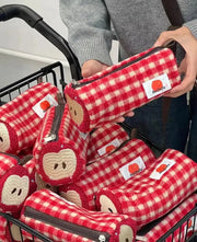 Estuche Kawaii Bordado De Manzanas Para Bolígrafos Y Monedas - Tienda Kawaii