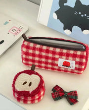 Estuche Kawaii Bordado De Manzanas Para Bolígrafos Y Monedas - Tienda Kawaii