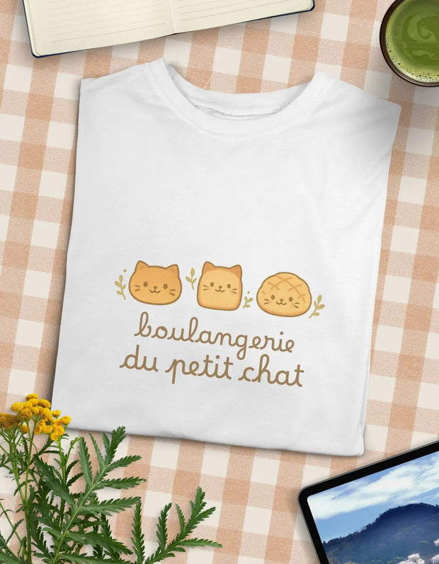 Camiseta Kawaii De Algodón 100% Con Gato Pan - Tienda Kawaii