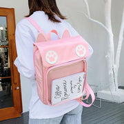 Mochila Kawaii con Orejas de Gato y Huella Pastel - Tienda Kawaii