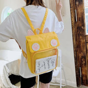 Mochila Kawaii con Orejas de Gato y Huella Pastel - Tienda Kawaii