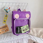 Mochila Kawaii con Orejas de Gato y Huella Pastel - Tienda Kawaii