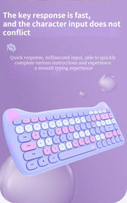 Teclado y Ratón Inalámbrico Kawaii con Diseño de Gato - Tienda Kawaii