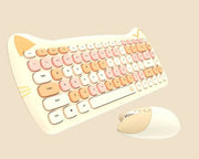 Teclado y Ratón Inalámbrico Kawaii con Diseño de Gato - Tienda Kawaii