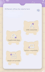 Teclado y Ratón Inalámbrico Kawaii con Diseño de Gato - Tienda Kawaii