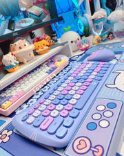 Teclado y Ratón Inalámbrico Kawaii con Diseño de Gato - Tienda Kawaii