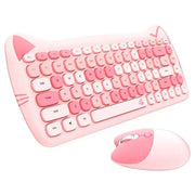 Teclado y Ratón Inalámbrico Kawaii con Diseño de Gato - Tienda Kawaii
