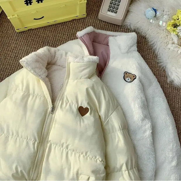 Chaqueta Acolchada Oso Kawaii Invierno Ajustable - Tienda Kawaii